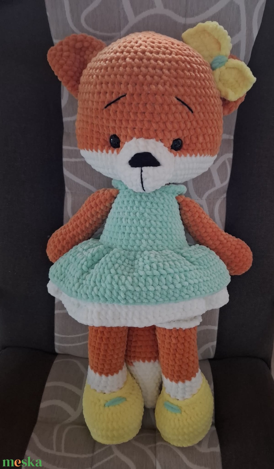 Óriás horgolt plüss rókalány - játék & sport - plüssállat & játékfigura - róka - Meska.hu