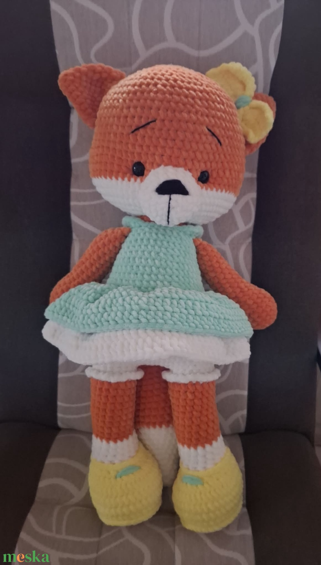 Óriás horgolt plüss rókalány - játék & sport - plüssállat & játékfigura - róka - Meska.hu