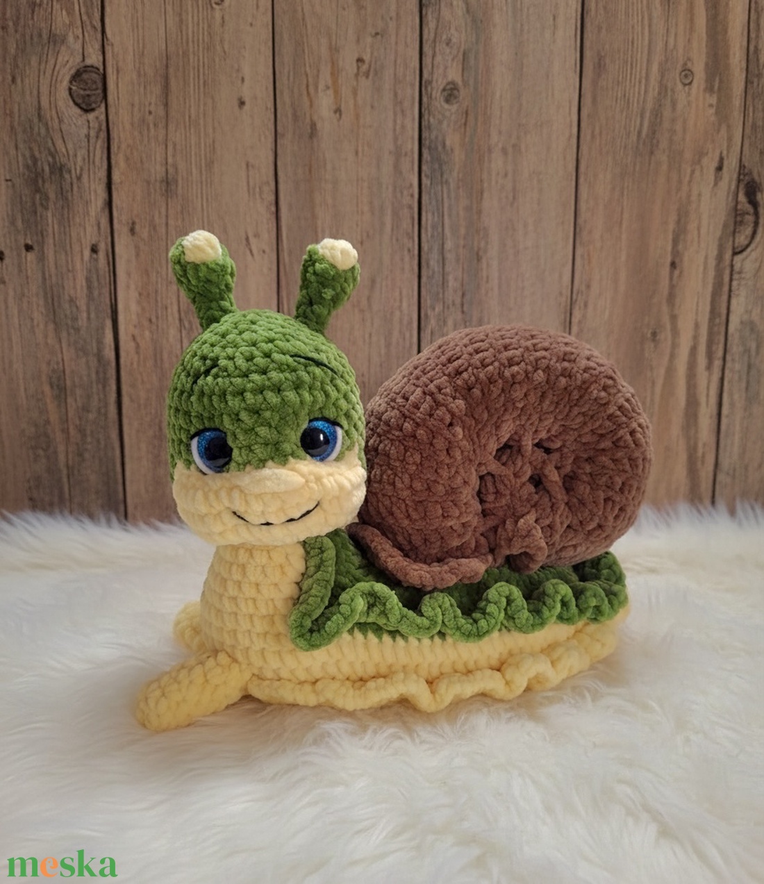 Horgolt plüss csiga házikóval - játék & sport - plüssállat & játékfigura - csiga - Meska.hu