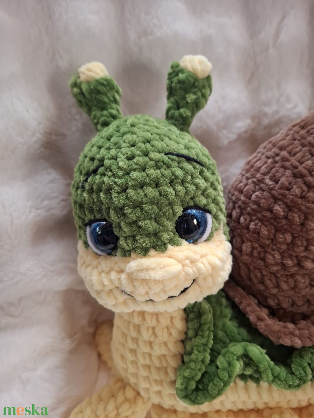 Horgolt plüss csiga házikóval - játék & sport - plüssállat & játékfigura - csiga - Meska.hu