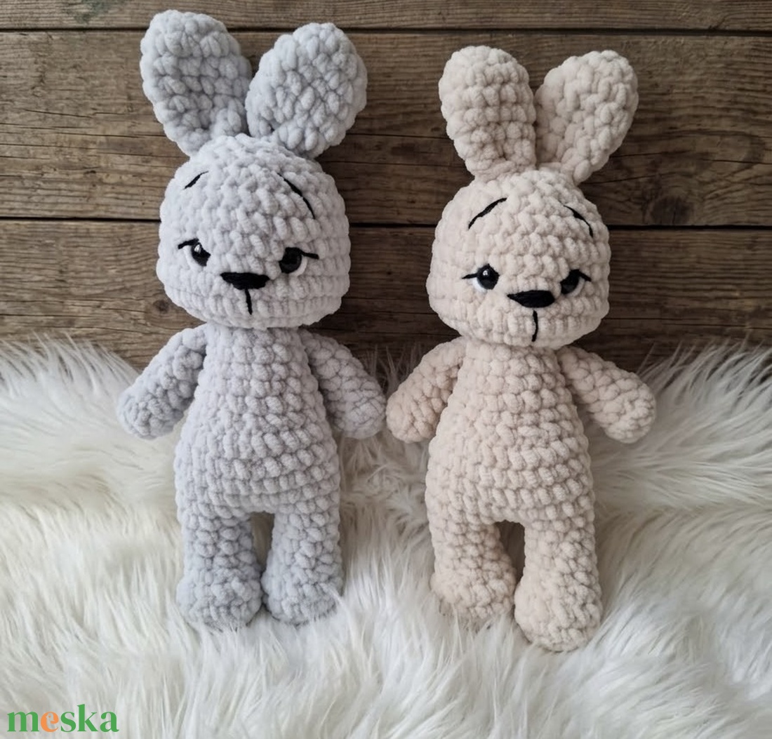 2 db horgolt plüss nyuszi - játék & sport - plüssállat & játékfigura - nyuszi - Meska.hu