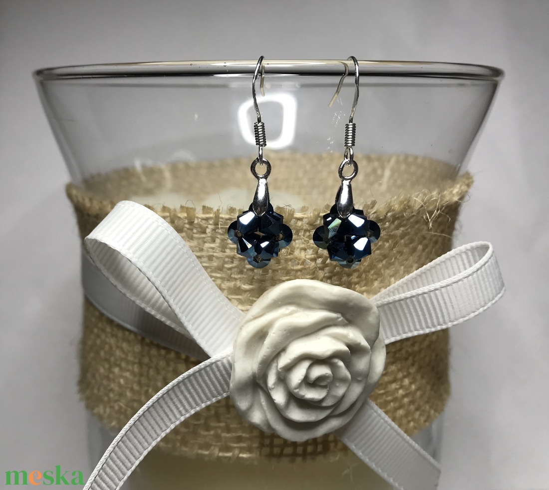 Swarovski Star Metallic Blue 925 Sterling Ezüst fülbevaló - ékszer - fülbevaló - lógó fülbevaló - Meska.hu Swarovski Star Metallic Blue 925 Sterling Ezüst fülbevaló - ékszer - fülbevaló - lógó fülbevaló - Meska.hu