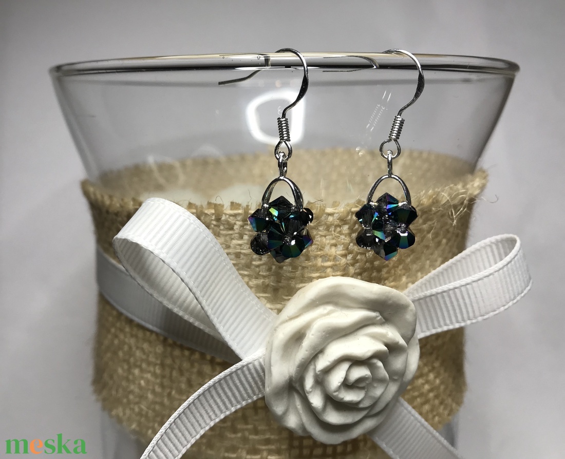 Swarovski Star Scarabeus Green 925 Sterling Ezüst fülbevaló - ékszer - fülbevaló - lógó fülbevaló - Meska.hu Swarovski Star Scarabeus Green 925 Sterling Ezüst fülbevaló - ékszer - fülbevaló - lógó fülbevaló - Meska.hu