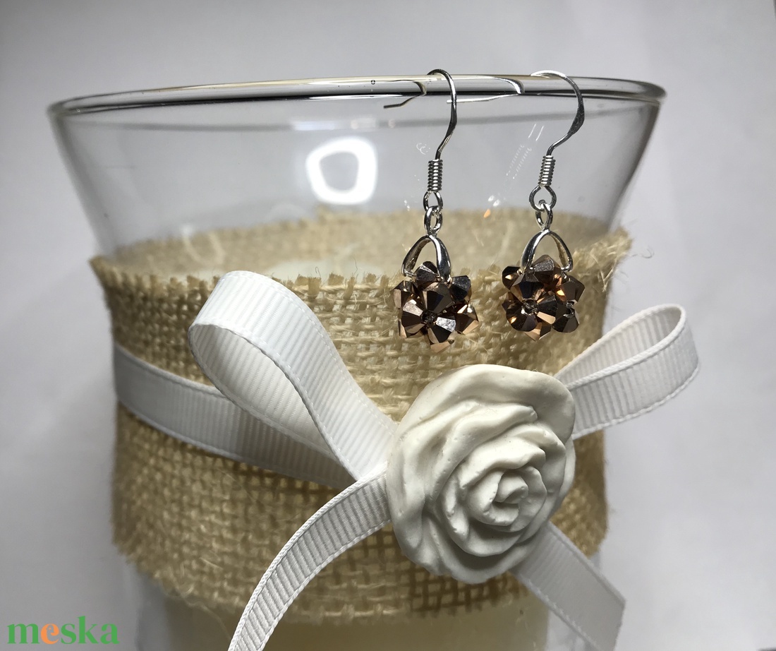 Swarovski Star Rose Gold 925 Sterling Ezüst fülbevaló - ékszer - fülbevaló - lógó fülbevaló - Meska.hu Swarovski Star Rose Gold 925 Sterling Ezüst fülbevaló - ékszer - fülbevaló - lógó fülbevaló - Meska.hu