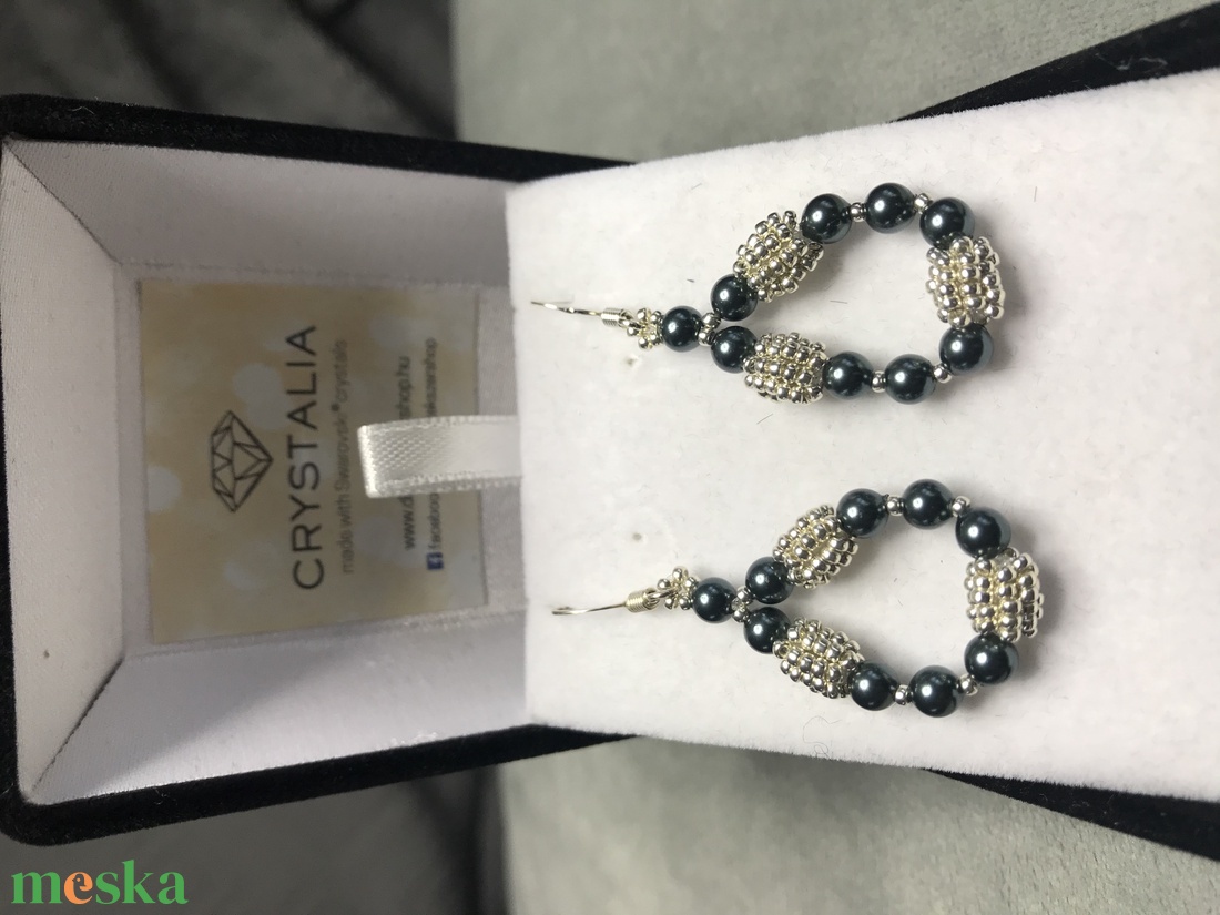 Swarovski Tahitian gyöngy fülbevaló nikkelmentes - ékszer - fülbevaló - lógó fülbevaló - Meska.hu Swarovski Tahitian gyöngy fülbevaló nikkelmentes - ékszer - fülbevaló - lógó fülbevaló - Meska.hu