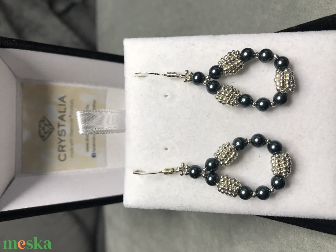 Swarovski Tahitian gyöngy fülbevaló nikkelmentes - ékszer - fülbevaló - lógó fülbevaló - Meska.hu Swarovski Tahitian gyöngy fülbevaló nikkelmentes - ékszer - fülbevaló - lógó fülbevaló - Meska.hu