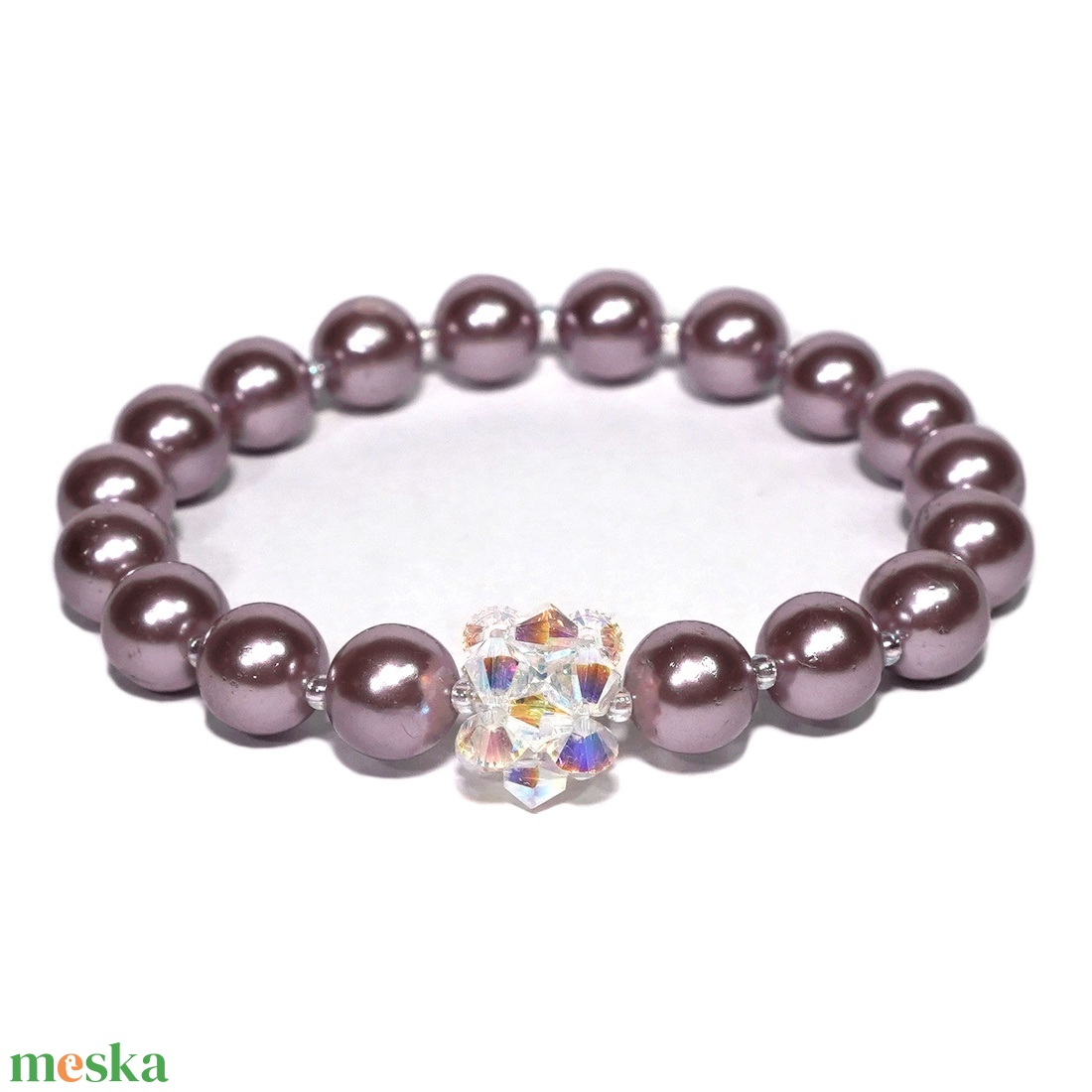 Swarovski Crystal AB kagyló karkötő, Rosegold, szürke, fekete, rózsaszín, fehér - ékszer - karkötő - gyöngyös karkötő - Meska.hu Swarovski Crystal AB kagyló karkötő, Rosegold, szürke, fekete, rózsaszín, fehér - ékszer - karkötő - gyöngyös karkötő - Meska.hu