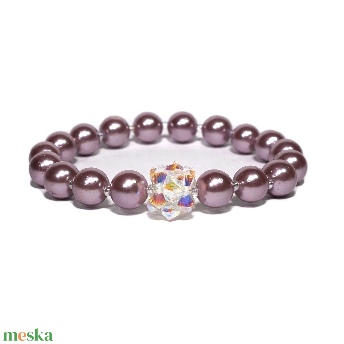 Swarovski Crystal AB kagyló karkötő, Rosegold, szürke, fekete, rózsaszín, fehér - ékszer - karkötő - gyöngyös karkötő - Meska.hu Swarovski Crystal AB kagyló karkötő, Rosegold, szürke, fekete, rózsaszín, fehér - ékszer - karkötő - gyöngyös karkötő - Meska.hu