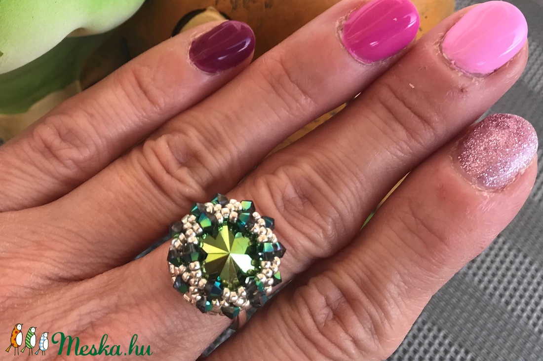 Swarovski Scarabeus Green Zöld 925 Sterling Ezüst gyűrű Egyedi - ékszer - gyűrű - kerek gyűrű - Meska.hu Swarovski Scarabeus Green Zöld 925 Sterling Ezüst gyűrű Egyedi - ékszer - gyűrű - kerek gyűrű - Meska.hu