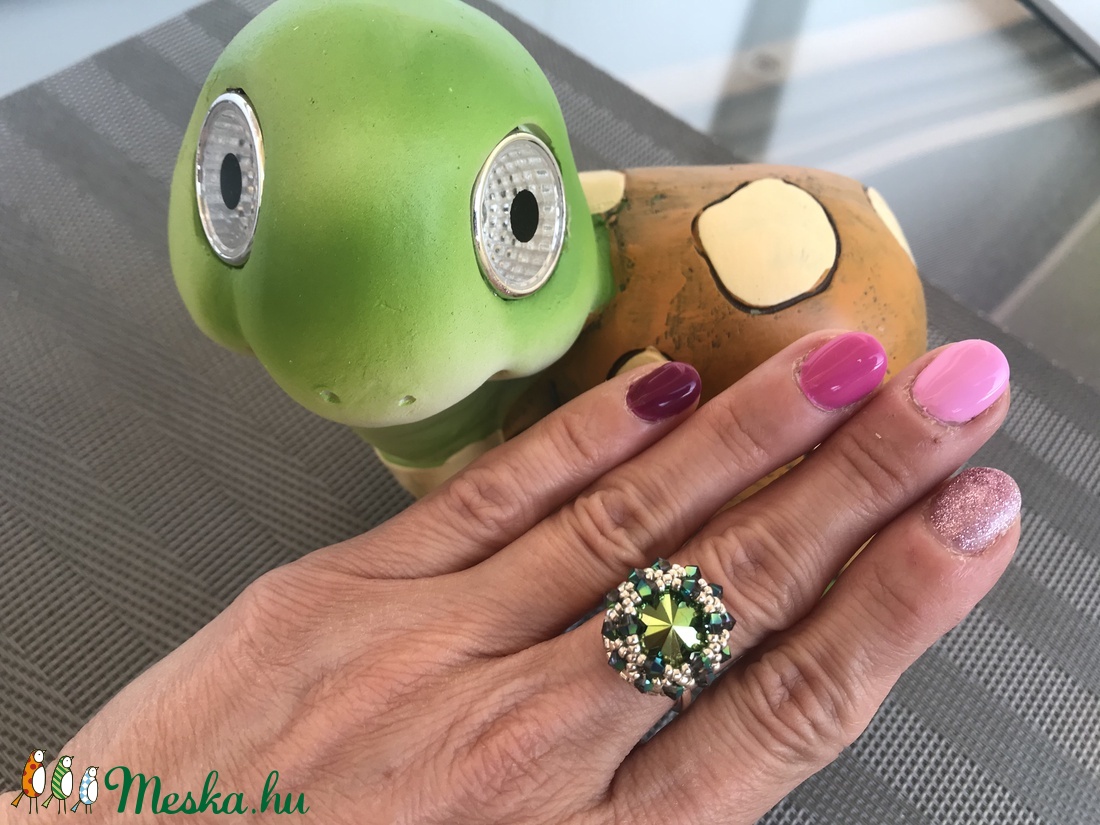 Swarovski Scarabeus Green Zöld 925 Sterling Ezüst gyűrű Egyedi - ékszer - gyűrű - kerek gyűrű - Meska.hu Swarovski Scarabeus Green Zöld 925 Sterling Ezüst gyűrű Egyedi - ékszer - gyűrű - kerek gyűrű - Meska.hu