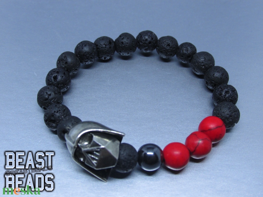 Red Lightsaber - Darth Vader karkötő - ékszer - karkötő - karkötő medállal - Meska.hu