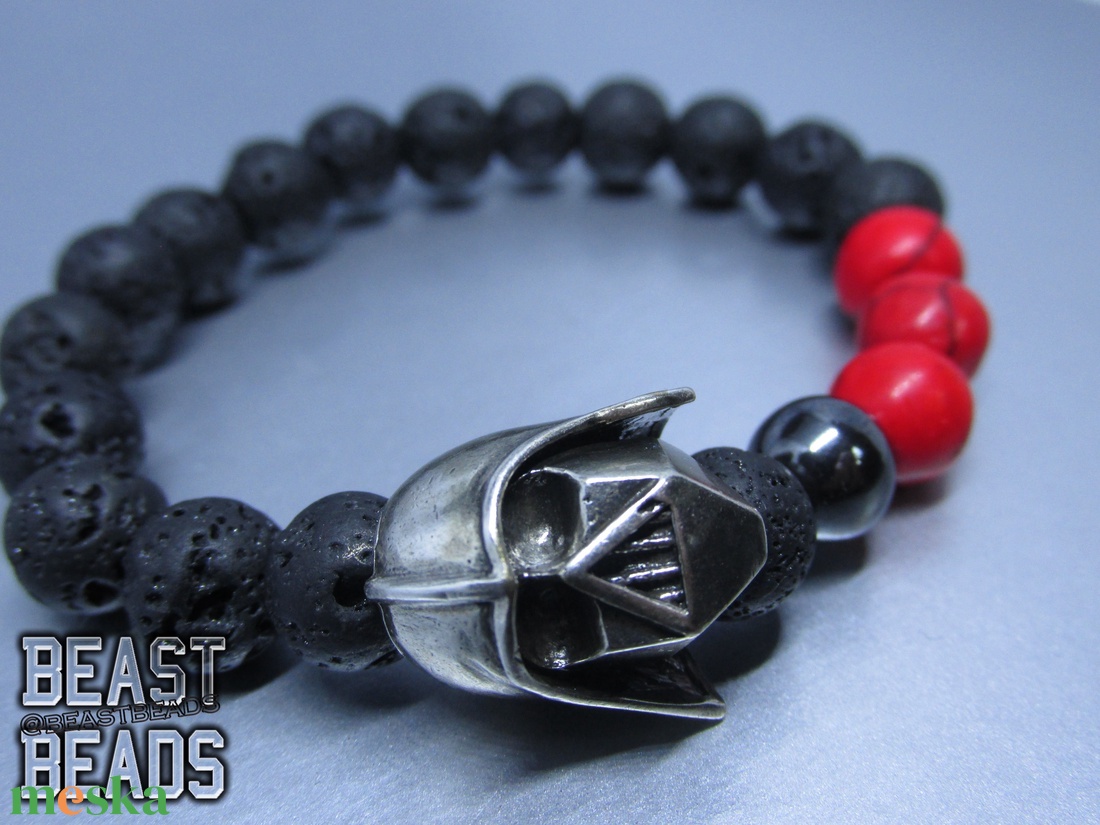 Red Lightsaber - Darth Vader karkötő - ékszer - karkötő - karkötő medállal - Meska.hu