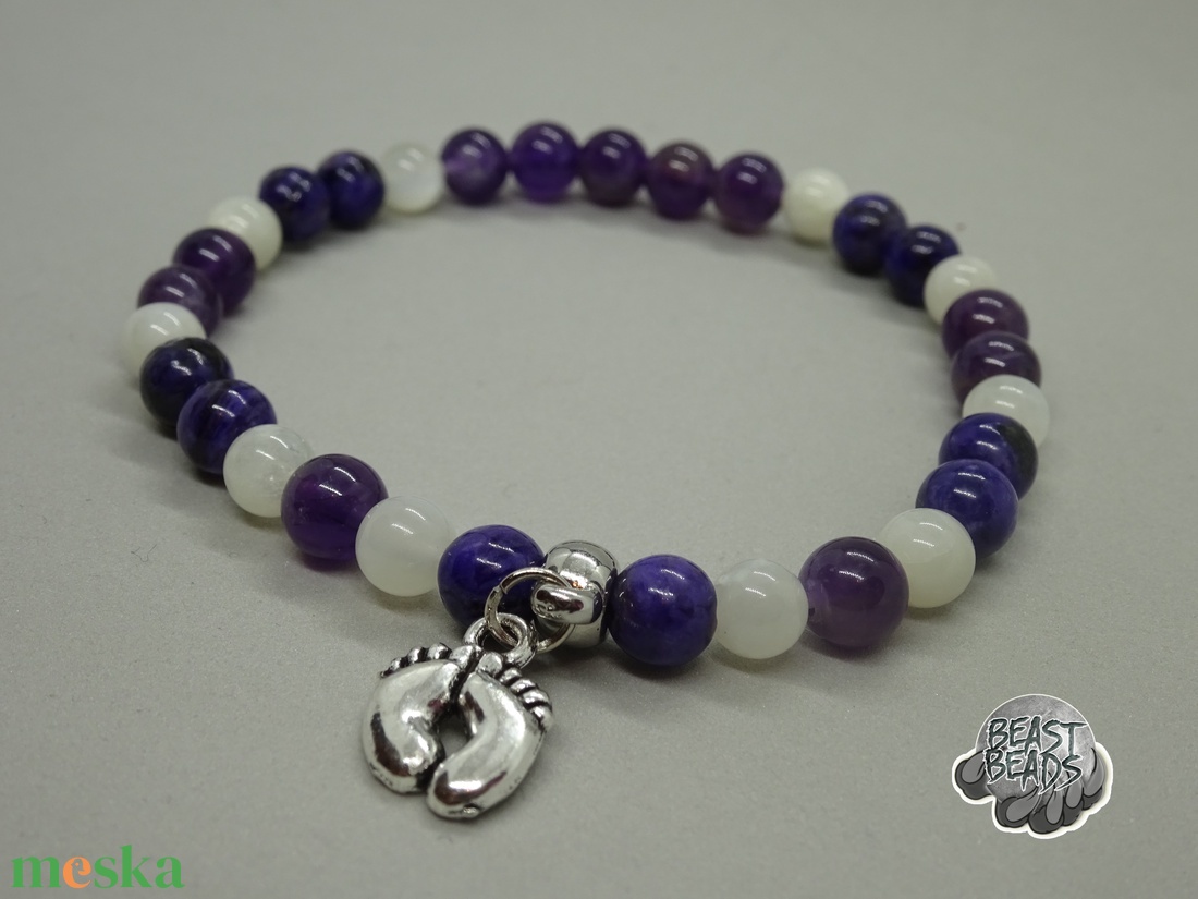 Purple Hope Babatalpas ásványkarkötő - ékszer - karkötő - gyöngyös karkötő - Meska.hu Purple Hope Babatalpas ásványkarkötő - ékszer - karkötő - gyöngyös karkötő - Meska.hu