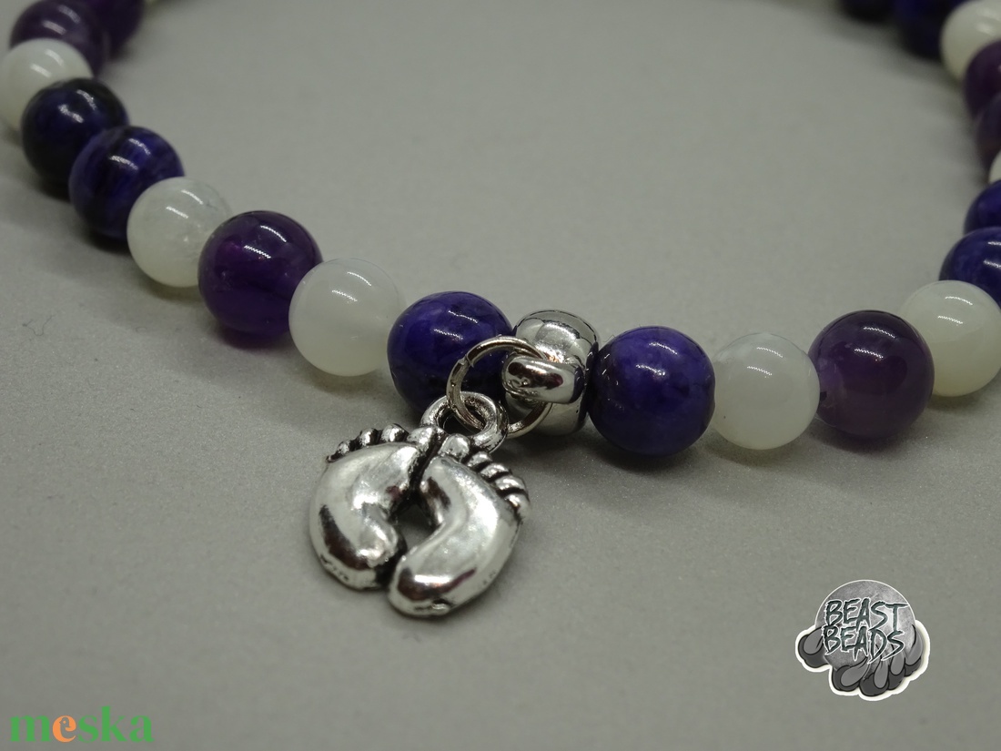 Purple Hope Babatalpas ásványkarkötő - ékszer - karkötő - gyöngyös karkötő - Meska.hu Purple Hope Babatalpas ásványkarkötő - ékszer - karkötő - gyöngyös karkötő - Meska.hu