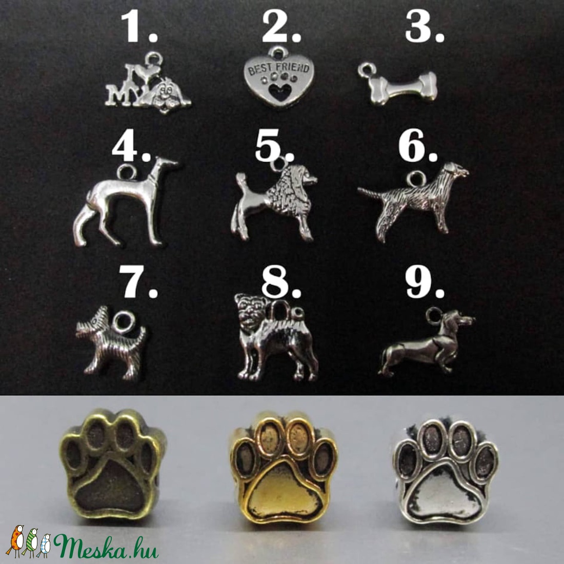 Hókvarc- Kutyás karkötő - ékszer - karkötő - gyöngyös karkötő - Meska.hu