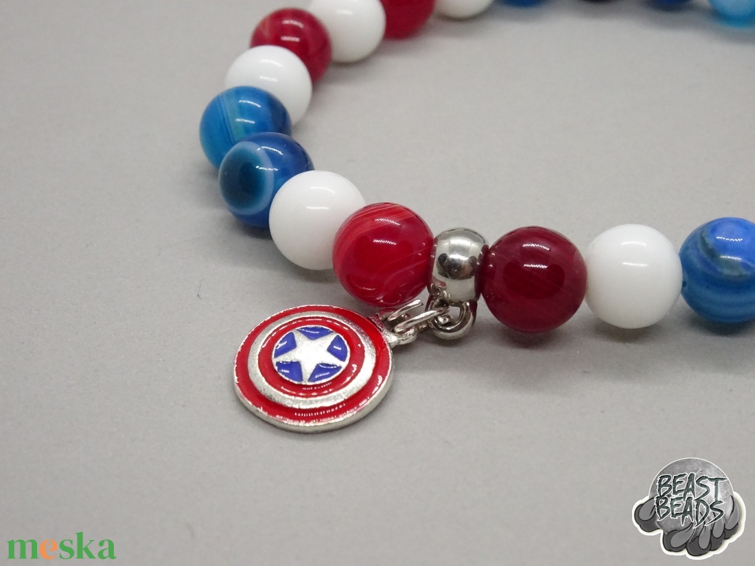 Classic Captain America  - Amerika kapitány karkötő - ékszer - karkötő - bogyós karkötő - Meska.hu