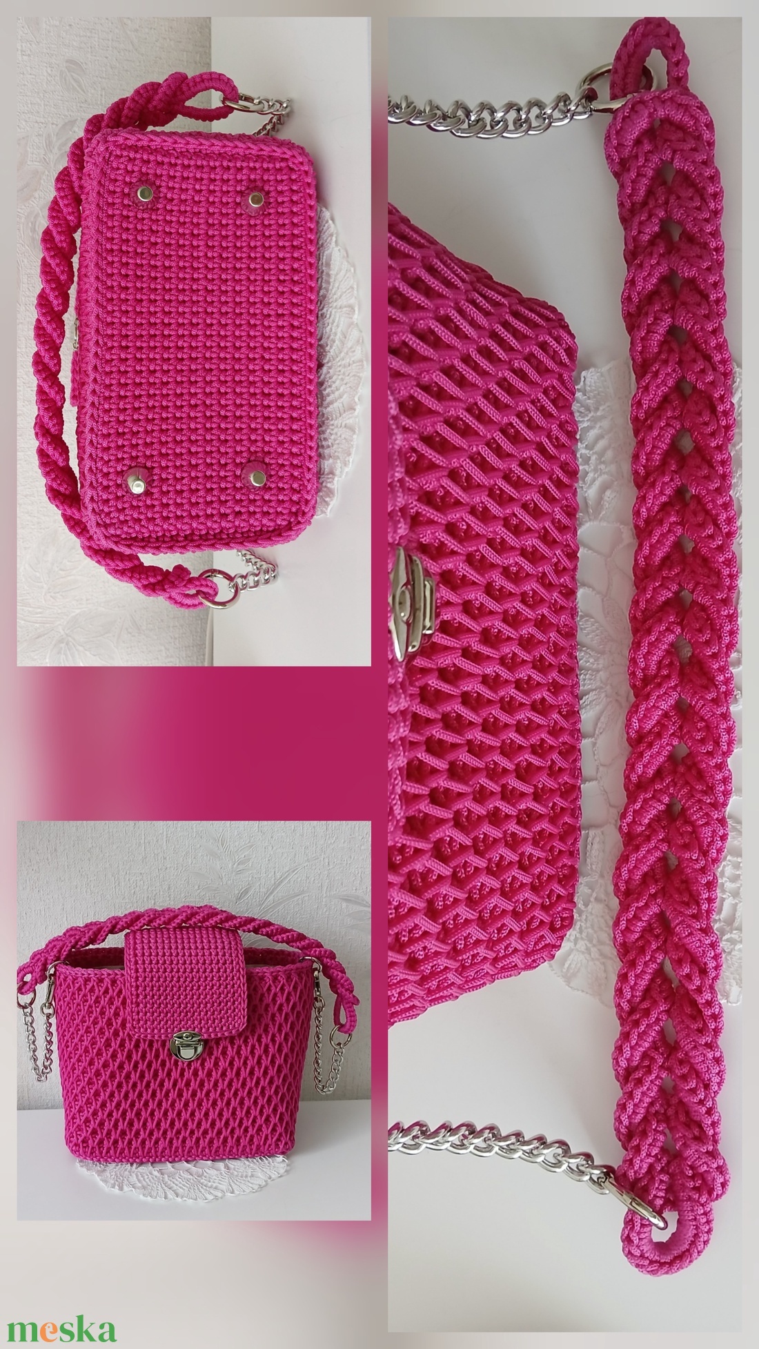 Saját készítésű horgolt táska - táska & tok - kézitáska & válltáska - kézitáska - Meska.hu