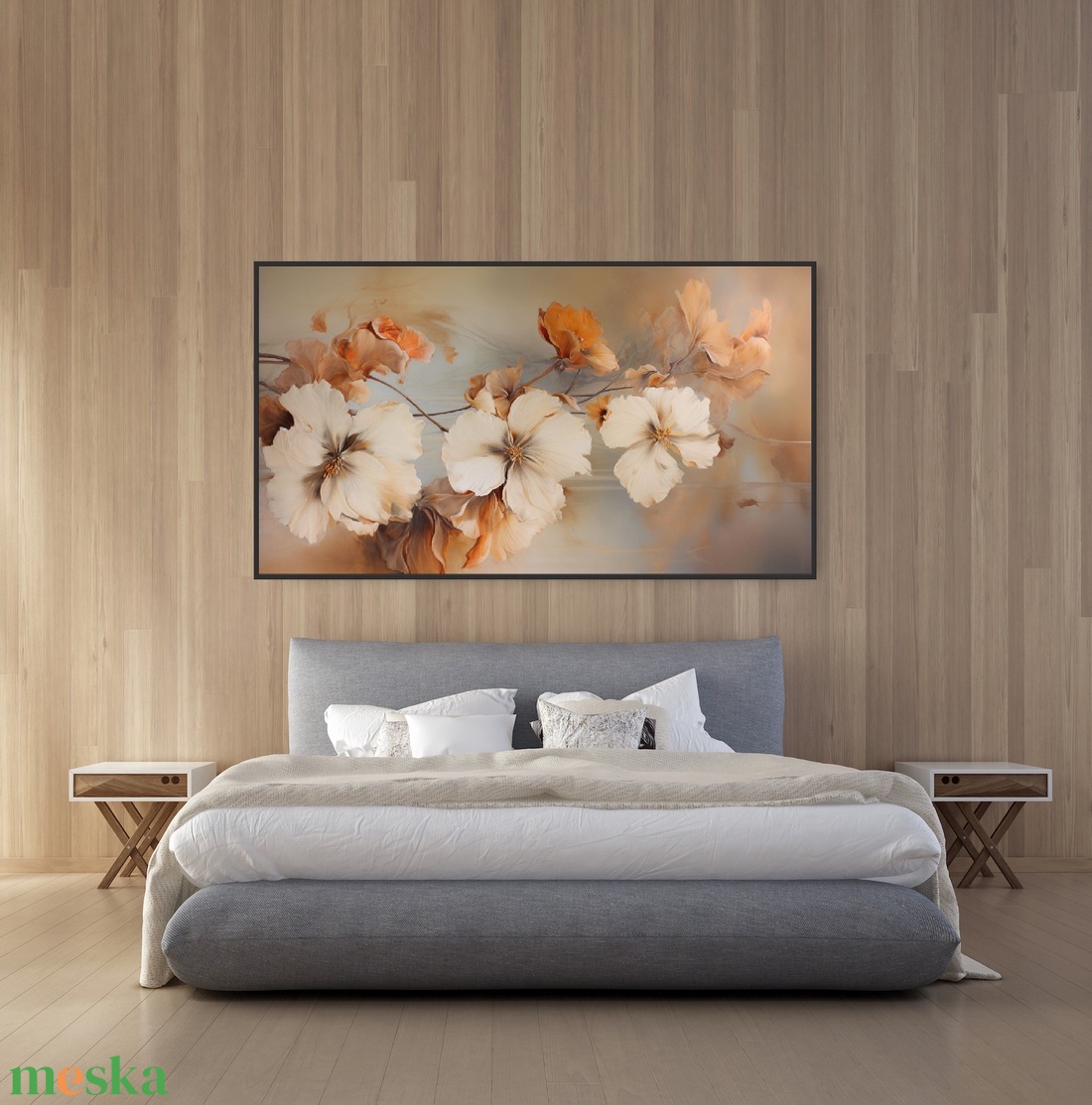 Barackszínű virágválogatás festmény (2. rész) - művészet - festmény - akril - Meska.hu