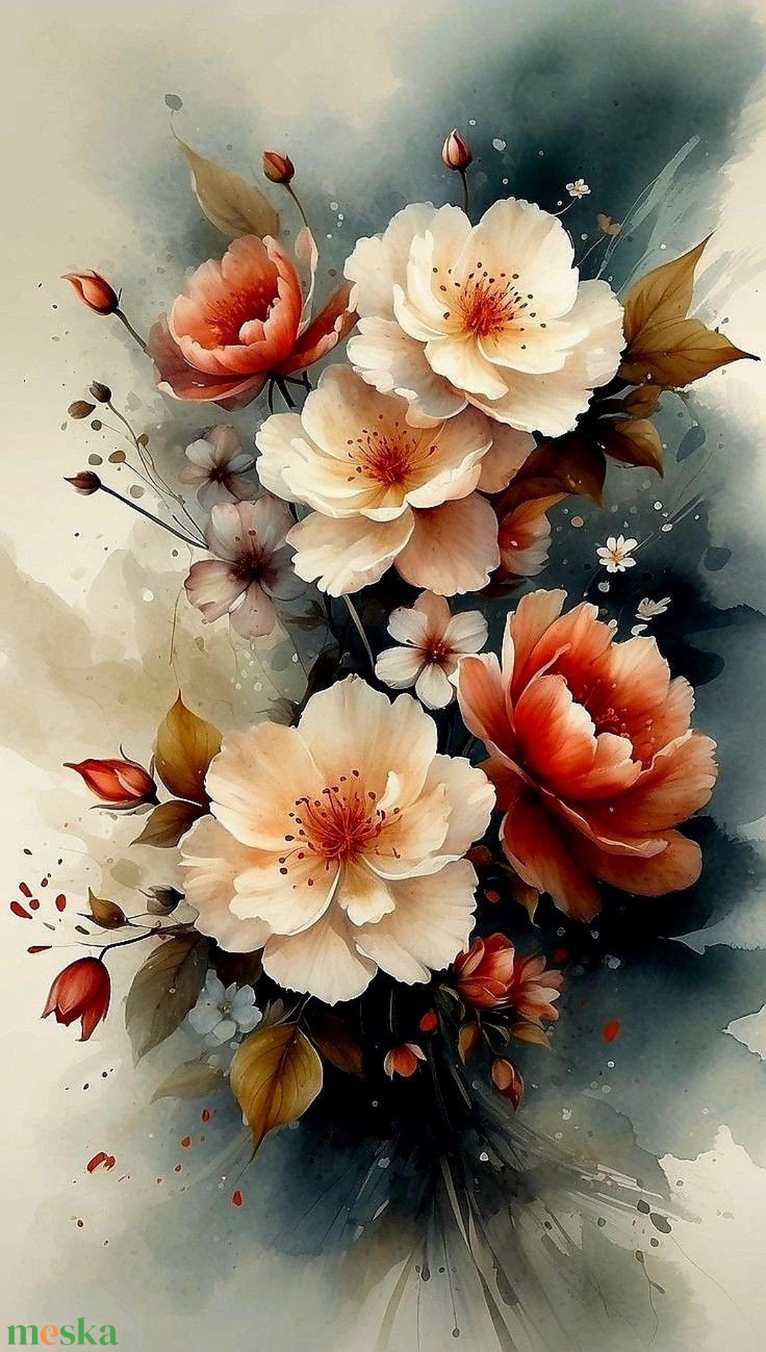 Kontrasztos színek virágválogatás festmény (2. rész) - művészet - festmény - akril - Meska.hu