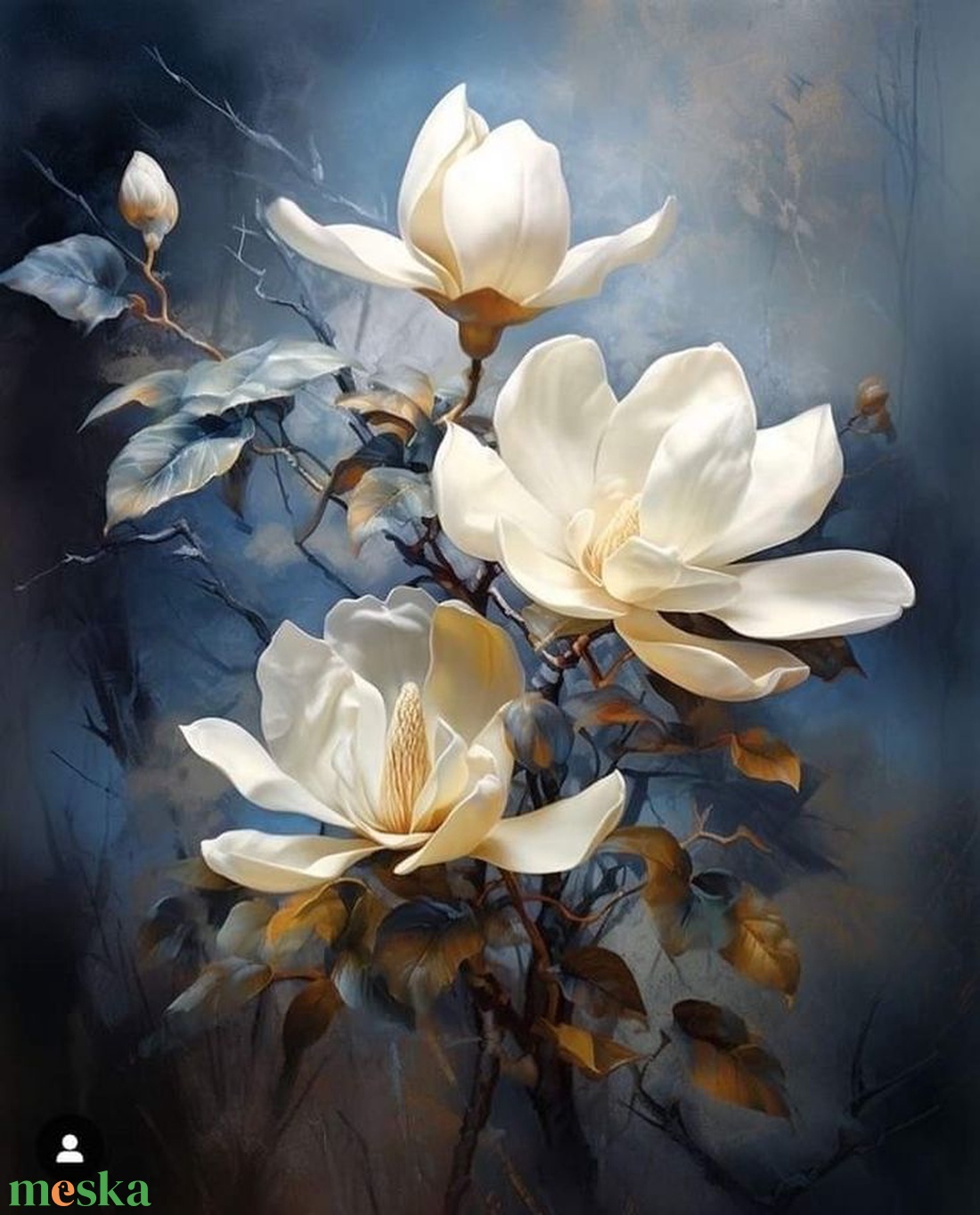 Kék virágválogatás festmény (1. rész) - művészet - festmény - akril - Meska.hu