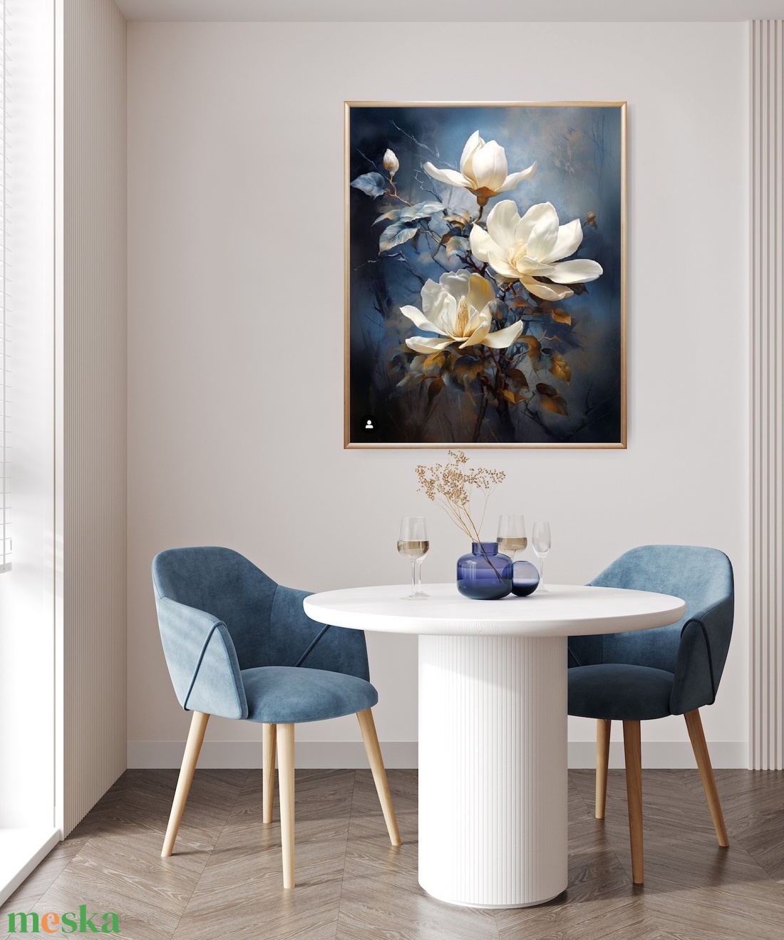 Kék virágválogatás festmény (1. rész) - művészet - festmény - akril - Meska.hu