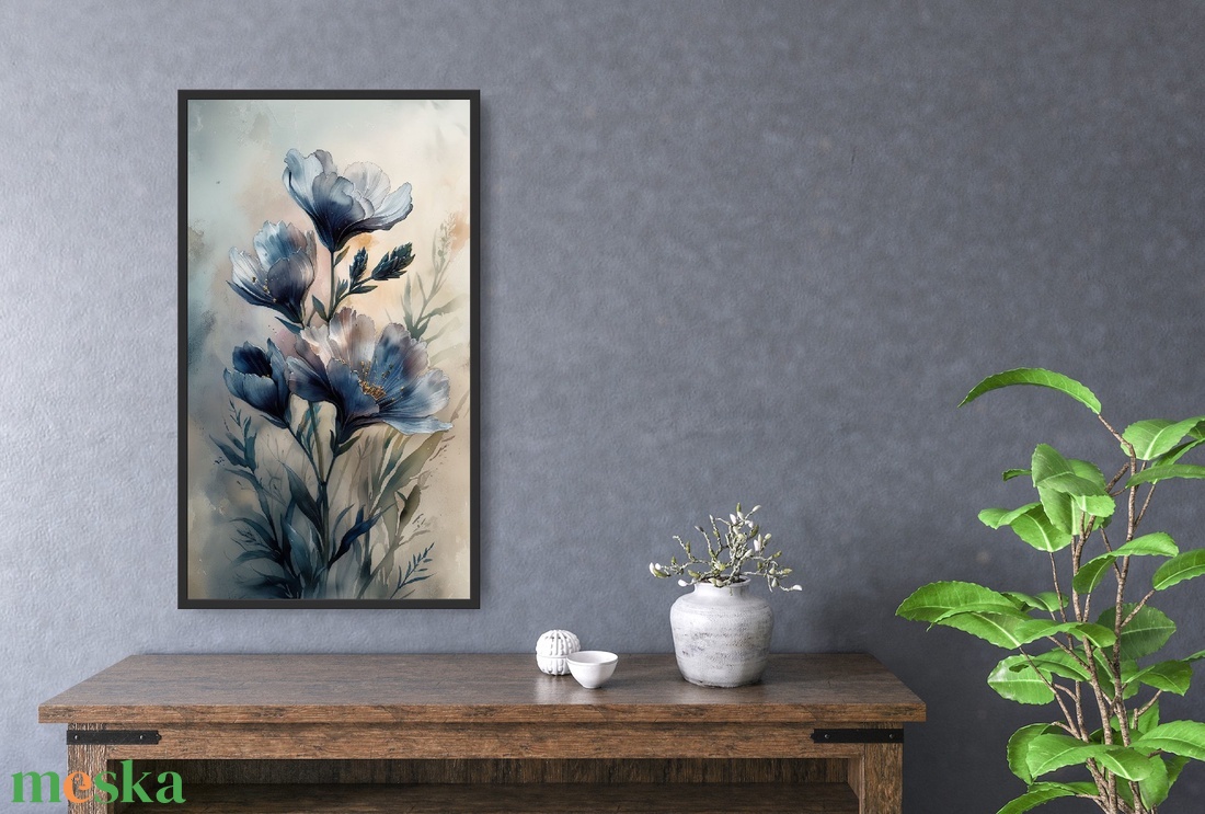 Kék virágválogatás festmény (2. rész) - művészet - festmény - olajfestmény - Meska.hu