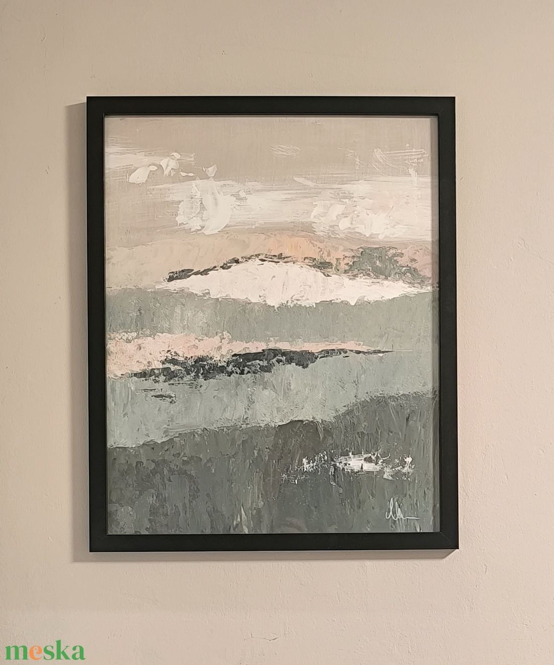 Absztrakt festmény (natúr színvilág) - művészet - festmény - akril - Meska.hu