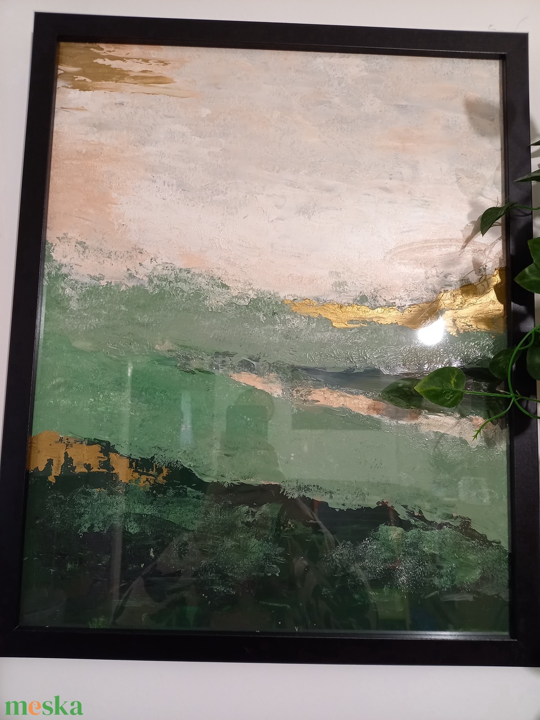 Absztrakt festmény (natúr színvilág) - művészet - festmény - akril - Meska.hu