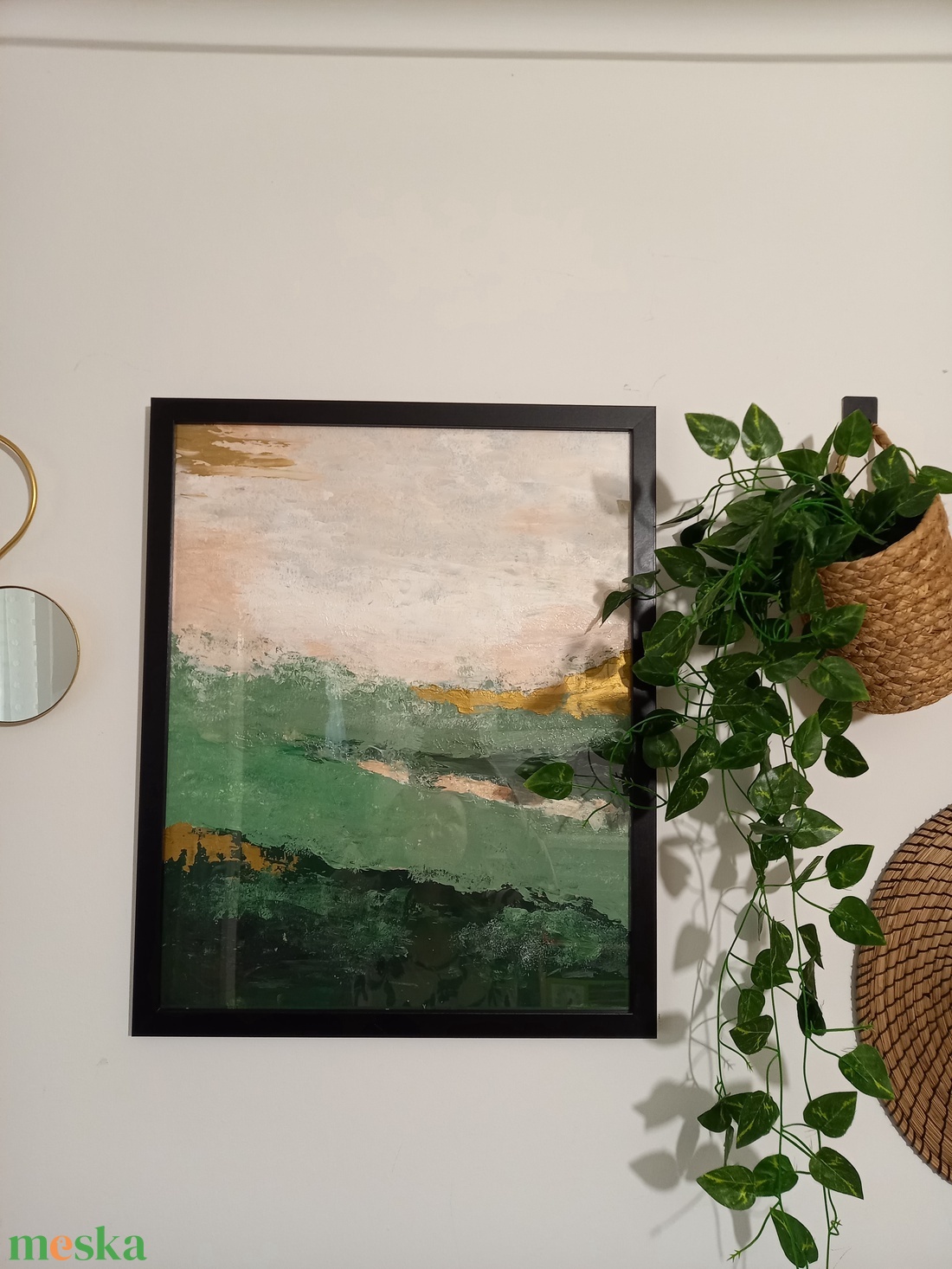 Absztrakt festmény (natúr színvilág) - művészet - festmény - akril - Meska.hu