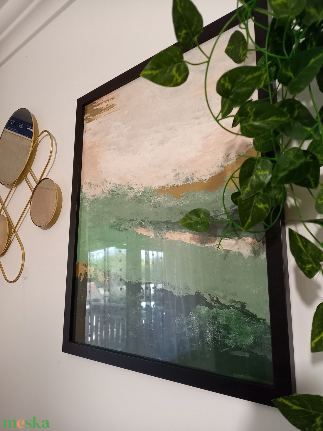 Absztrakt festmény (natúr színvilág) - művészet - festmény - akril - Meska.hu