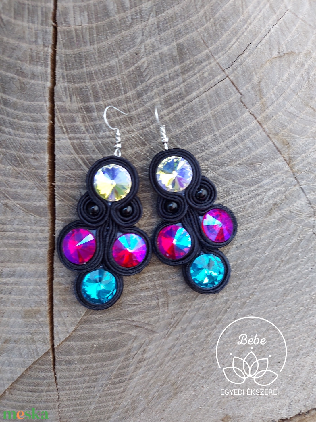 Csupaszín sujtás fülbevaló  - ékszer - fülbevaló - lógó fülbevaló - Meska.hu