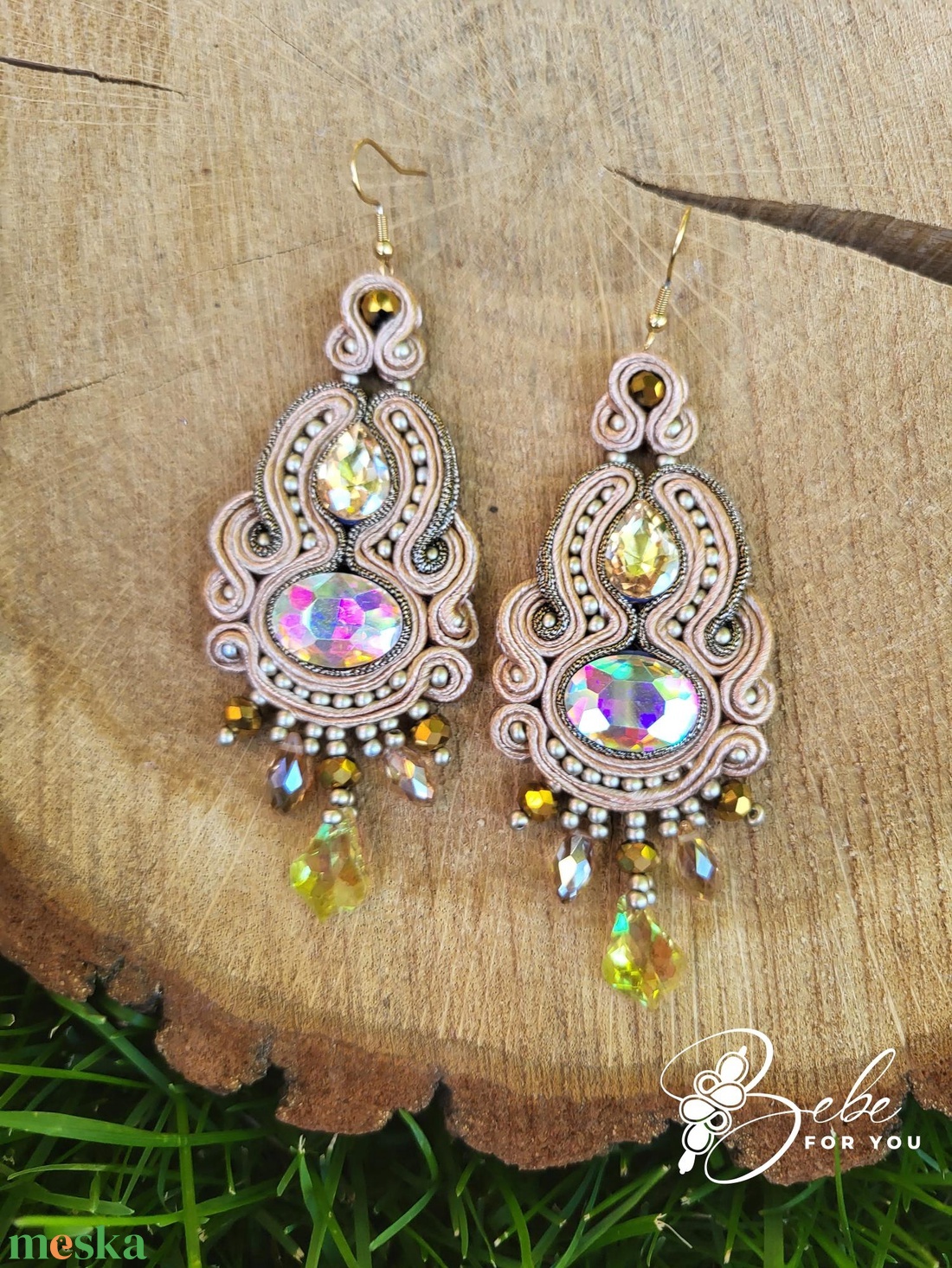 Seherezádé álma kézműves sujtás fülbevaló - ékszer - fülbevaló - lógó fülbevaló - Meska.hu