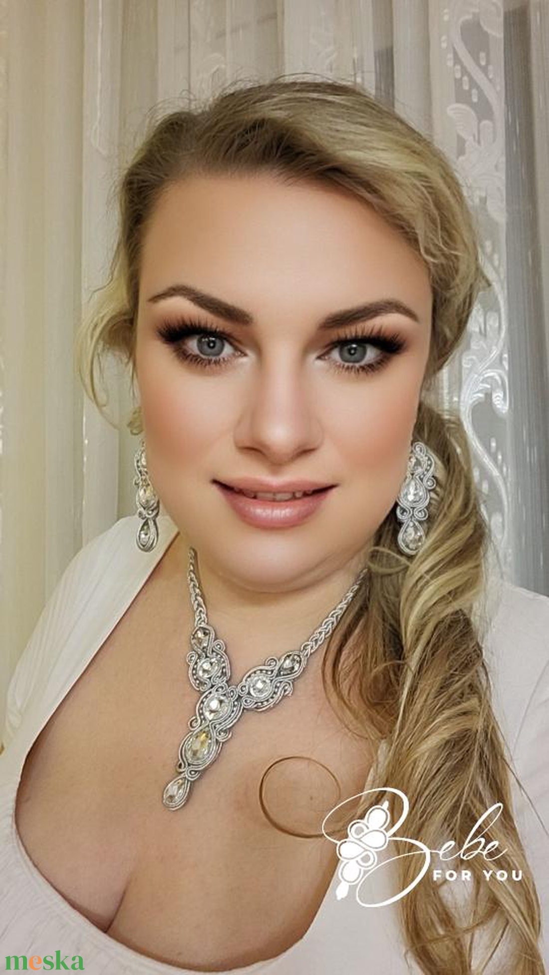 Nemesi ragyogás ezüst kézműves sujtás fülbevaló és nyakék szett - ékszer - ékszerszett - Meska.hu