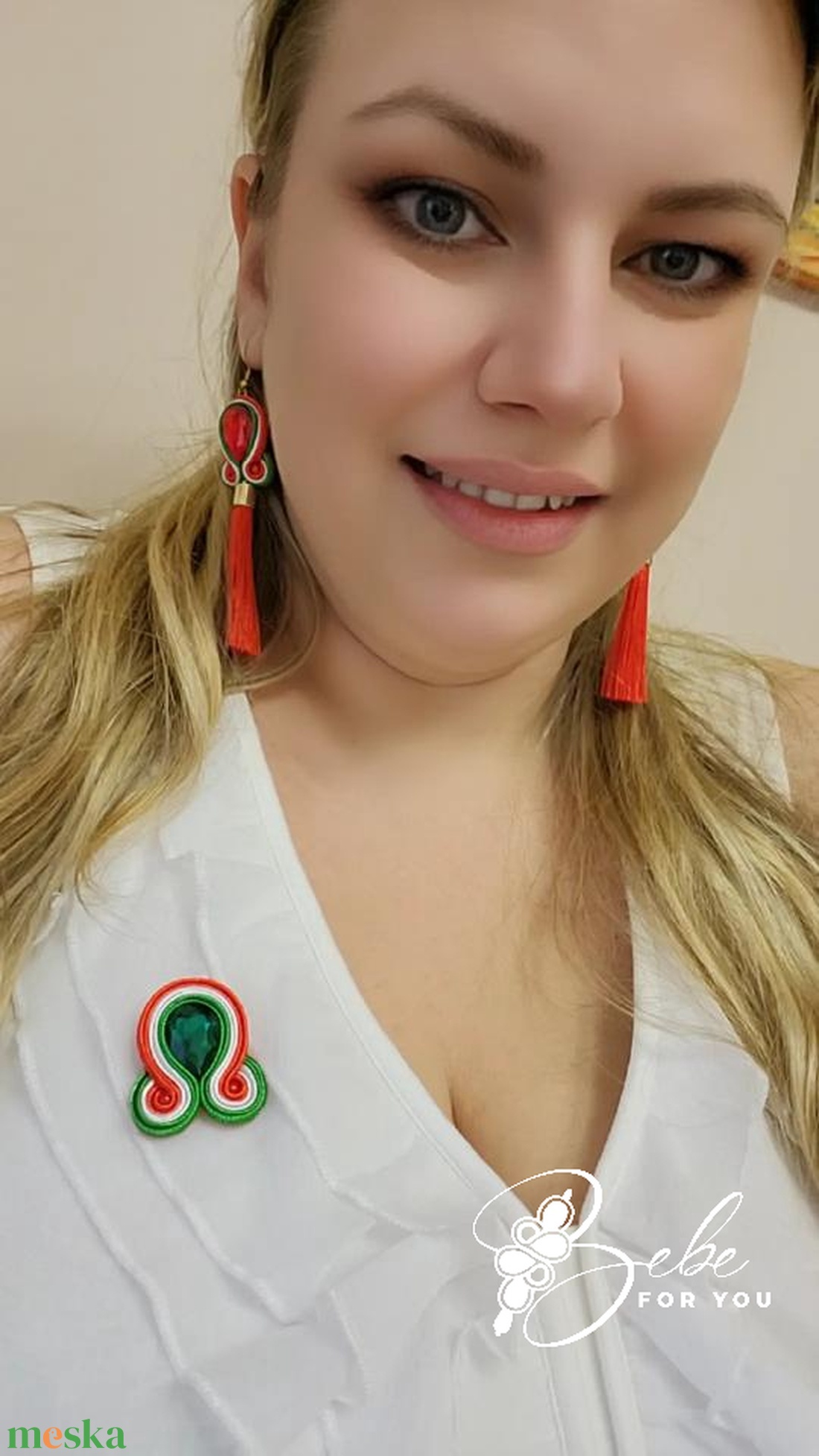 Kokárda csepp nemzetiszín kézműves sujtás bross - ékszer - kitűző és bross - Meska.hu