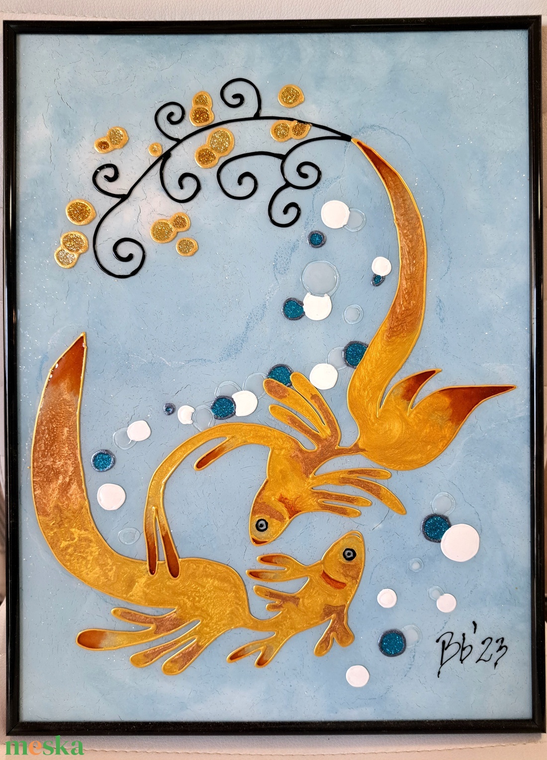 Halak - üvegfestmény - művészet - festmény - üvegfestmény - Meska.hu