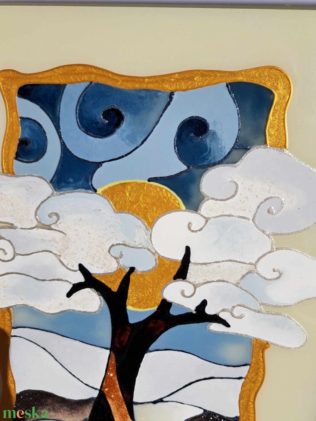 Életfa-tél - művészet - festmény - üvegfestmény - Meska.hu