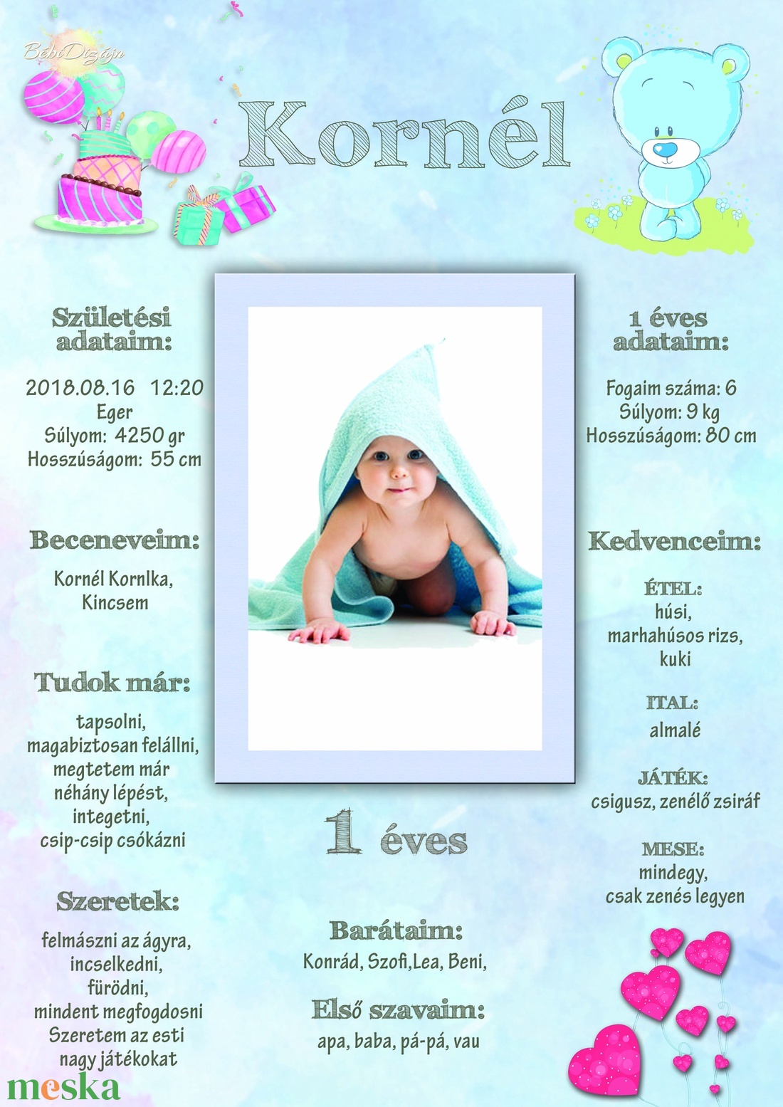 Születésnapi Babaposzter- Fiús - otthon & lakás - dekoráció - falra akasztható dekor - Meska.hu Születésnapi Babaposzter- Fiús - otthon & lakás - dekoráció - falra akasztható dekor - Meska.hu