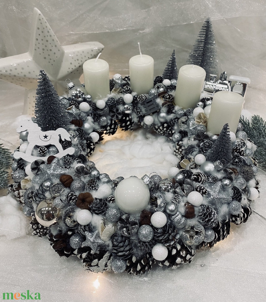 Adventi koszorú  - karácsony - adventi díszek - adventi asztaldísz - Meska.hu