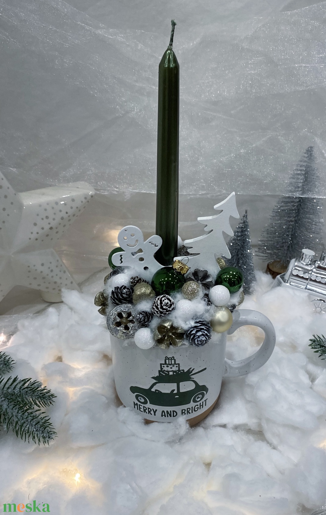Zöld bögrés dísz - karácsony - adventi díszek - adventi asztaldísz - Meska.hu Zöld bögrés dísz - karácsony - adventi díszek - adventi asztaldísz - Meska.hu