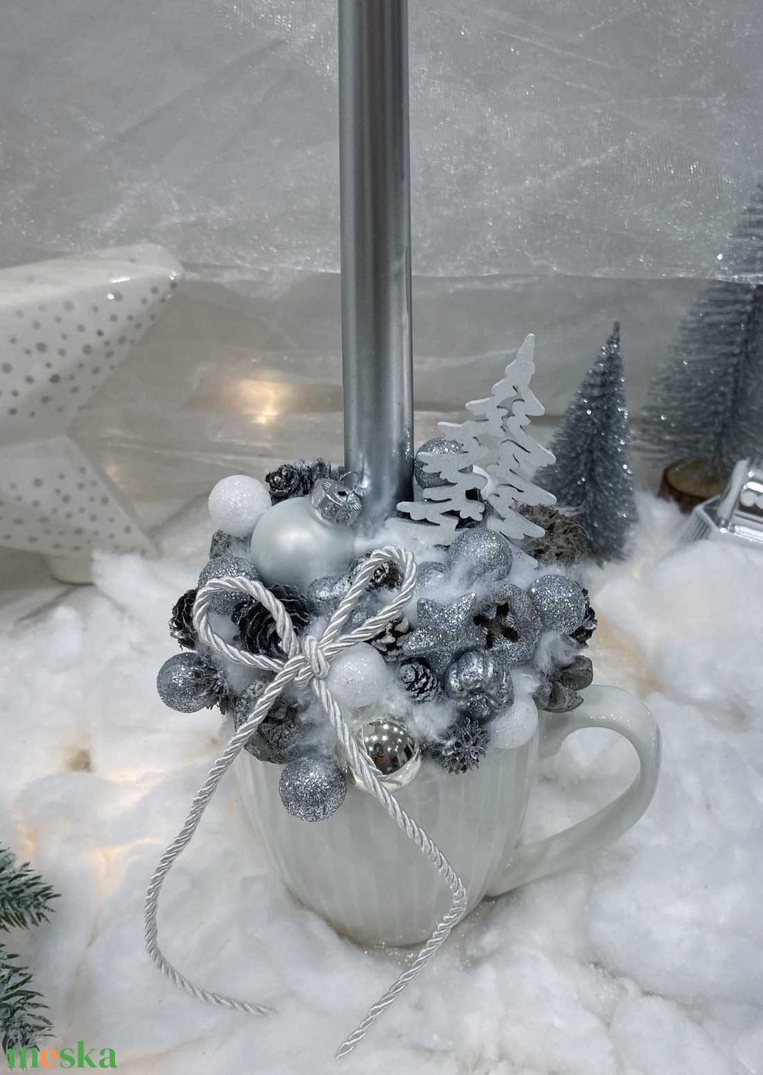 ezüst bögrés dísz - karácsony - adventi díszek - adventi asztaldísz - Meska.hu ezüst bögrés dísz - karácsony - adventi díszek - adventi asztaldísz - Meska.hu