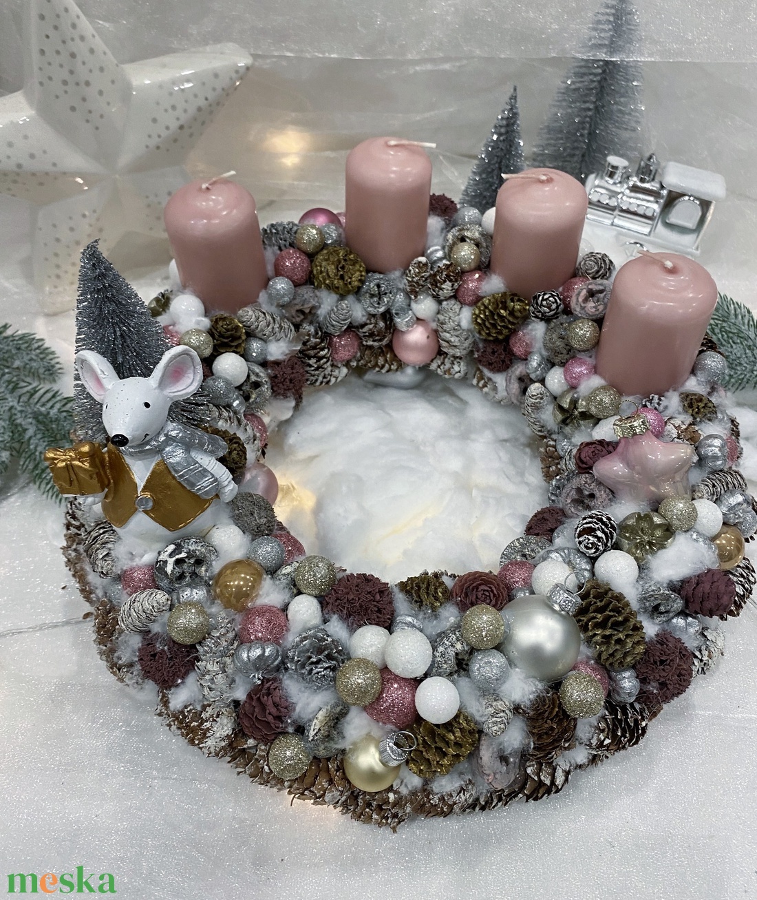 Rózsaszín adventi koszorú - karácsony - adventi díszek - adventi koszorú - Meska.hu Rózsaszín adventi koszorú - karácsony - adventi díszek - adventi koszorú - Meska.hu