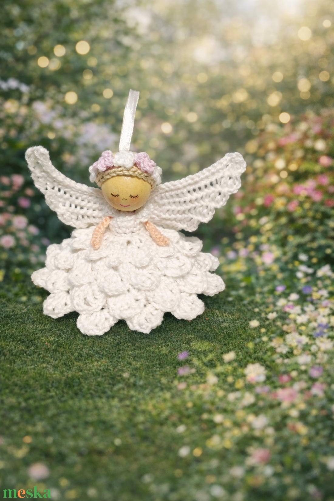 Egyedi kézzel horgolt angyalka -10-12 cm karácsonyi dísz/ajándék  - karácsony - karácsonyi lakásdekoráció - karácsonyfadíszek - Meska.hu