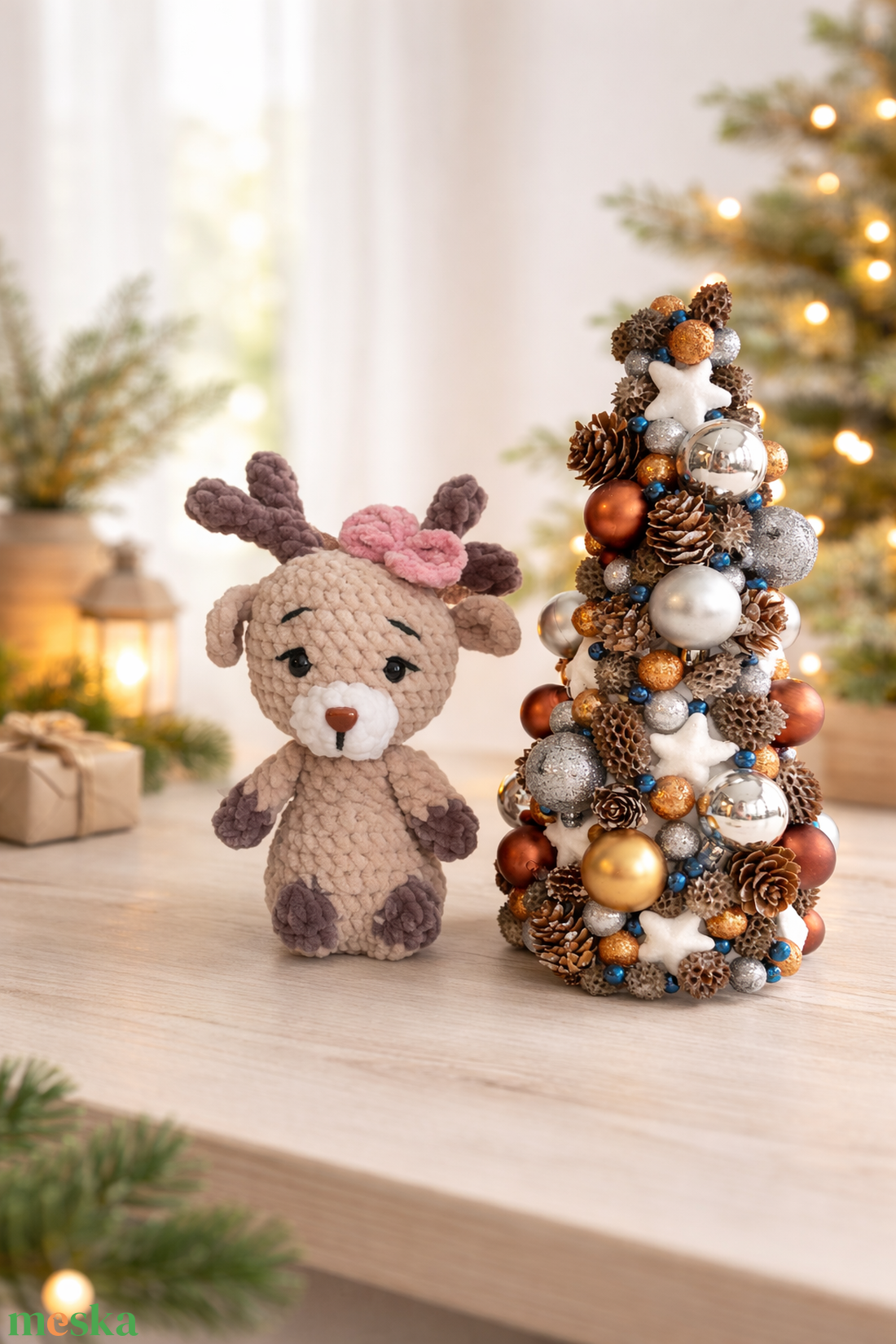 Kézzel horgolt karácsonyi rénszarvas - játék & sport - plüssállat & játékfigura - őzike, szarvas - Meska.hu
