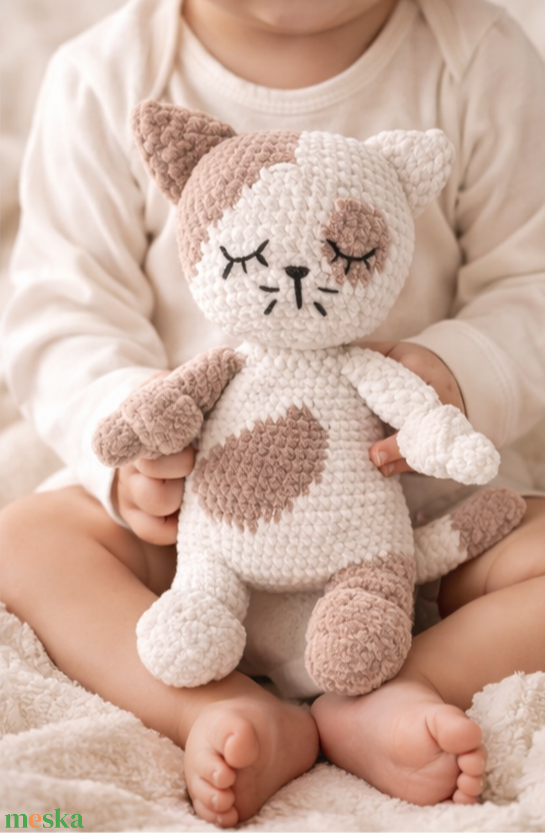 Szundipajti horgolt cicus � a legpuhább alvóbarát - baba - mama - baba játékok - szundikendő, alvóka - Meska.hu