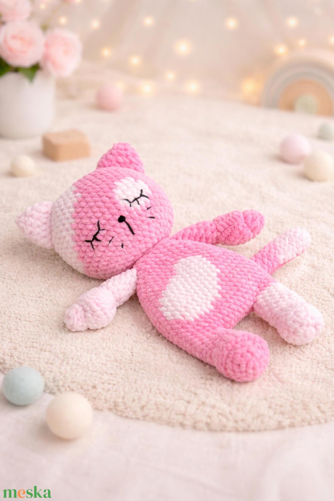 Szundipajti horgolt cicus � a legpuhább alvóbarát - baba - mama - baba játékok - szundikendő, alvóka - Meska.hu