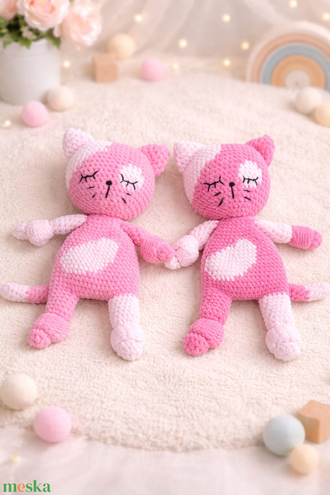 Szundipajti horgolt cicus � a legpuhább alvóbarát - baba - mama - baba játékok - szundikendő, alvóka - Meska.hu