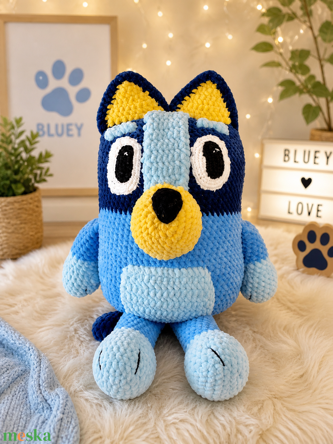 Horgolt Bluey kutyus � 40 cm - játék & sport - plüssállat & játékfigura - kutya - Meska.hu