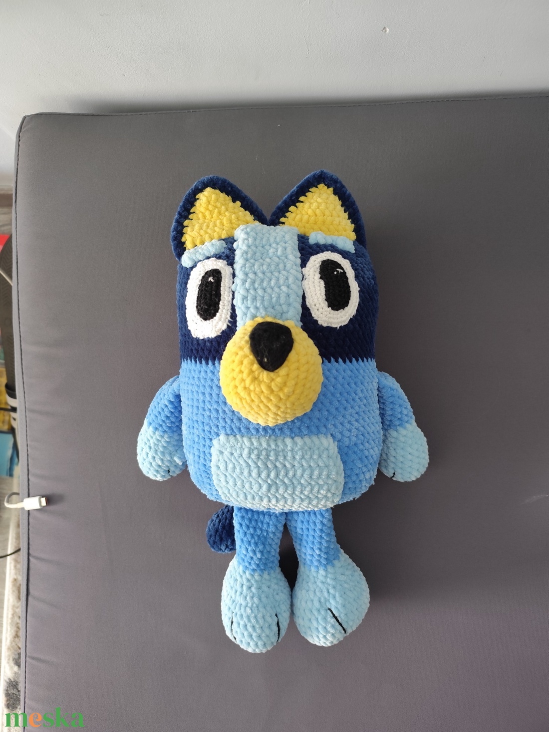 Horgolt Bluey kutyus � 40 cm - játék & sport - plüssállat & játékfigura - kutya - Meska.hu