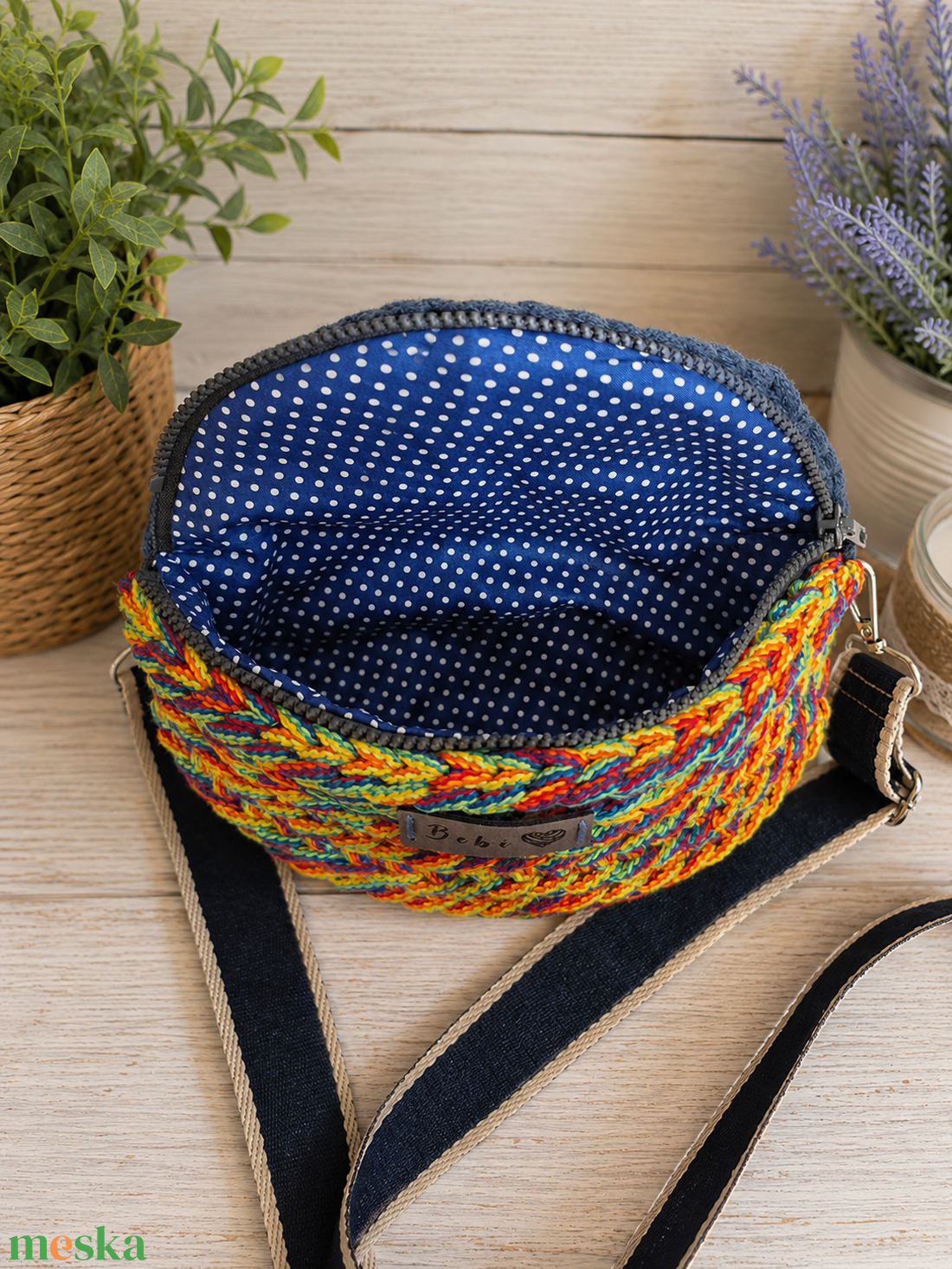 Horgolt Crossbody Övtáska - táska & tok - övtáska - Meska.hu