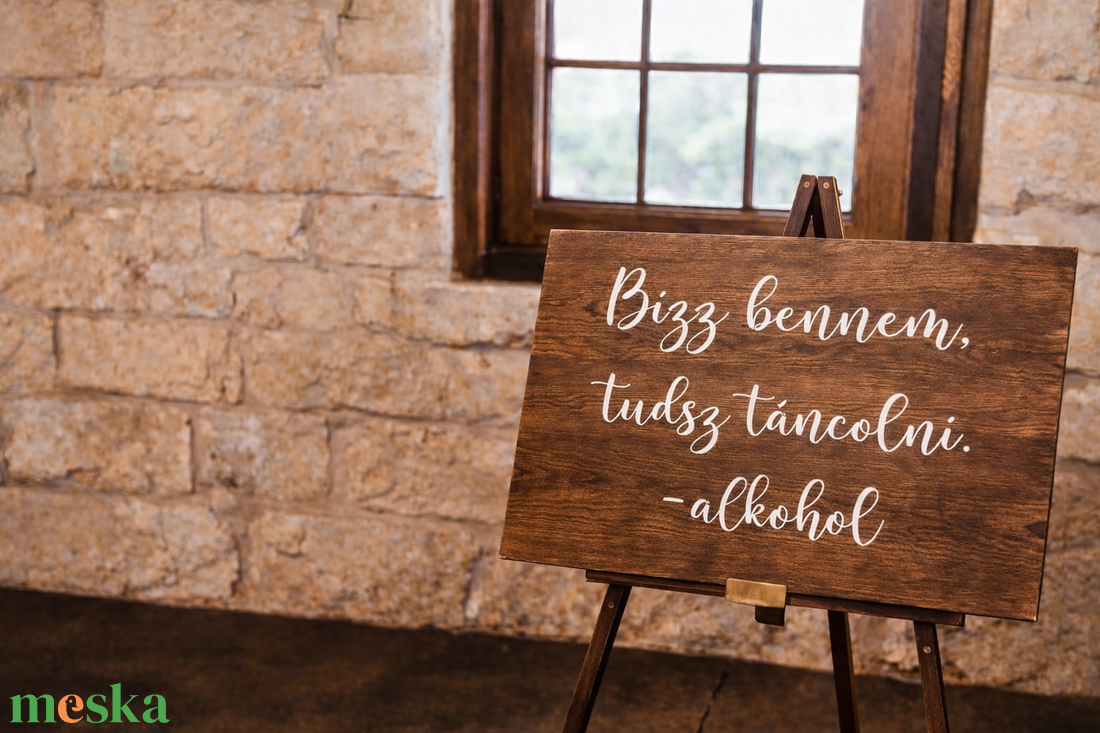 Bízz bennem, tudsz táncolni-Humoros esküvői tábla, fa tábla, fa dekor - esküvő - dekoráció - tábla & jelzés - Meska.hu